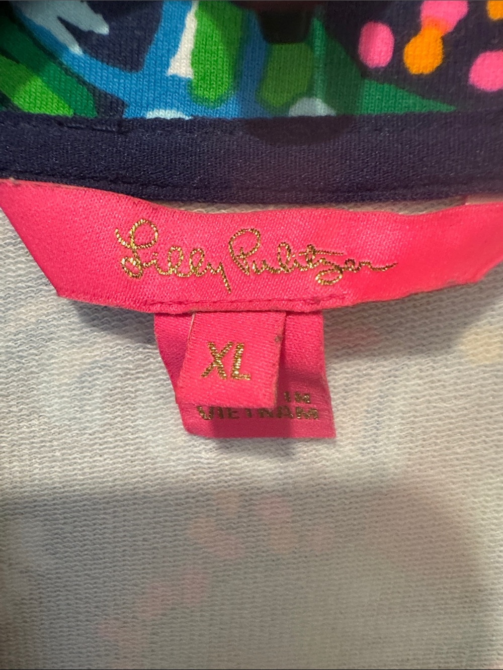 Like New Lilly Pulitzer Navy Multicolor Floral-Paisley Zip Jacket With Pockets - Picture 2 of 6